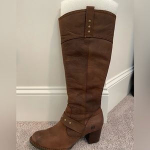 Born brand tall boots. Brown, size 8.  Worn once.  Leather upper
